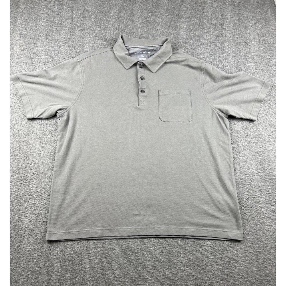 Eddie Bauer Men's Polo Shirt XL Gray Short Sleeve